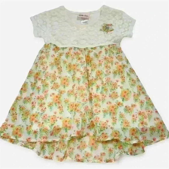 Little Lass Toddler Girls Floral High Low Dress Size 5 Party Dress - Picture 1 of 5